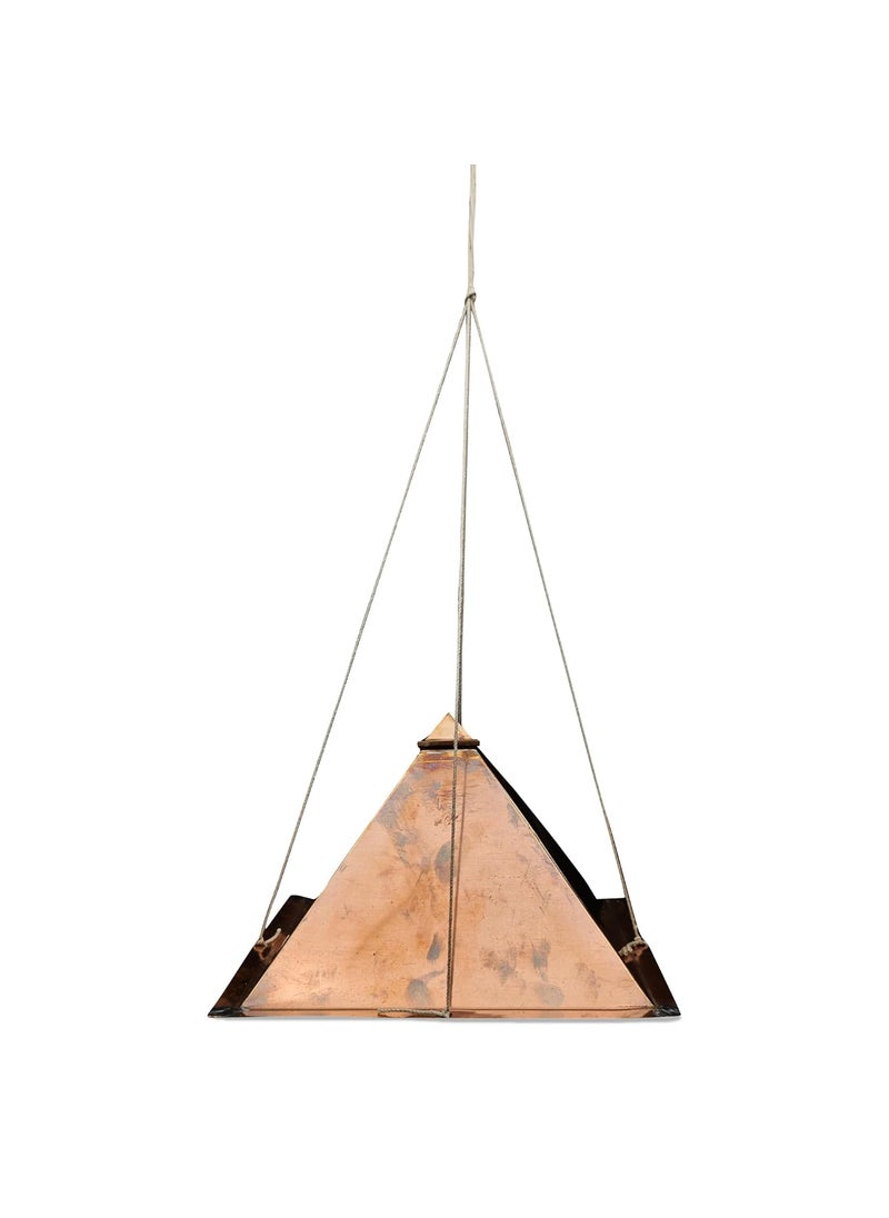 Plus Value Plus Value Pure Copper Meditation Pyramid Wall Hanging for Meditation Yoga Studio Pooja Room Temple Self Healing Enhanced Focus Clarity Positivity Relaxation Peace and Calmness 9inches  - Image 1