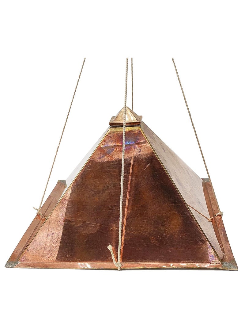 Plus Value Plus Value Pure Copper Meditation Pyramid Wall Hanging for Meditation Yoga Studio Pooja Room Temple Self Healing Enhanced Focus Clarity Positivity Relaxation Peace and Calmness 9inches  - Image 4