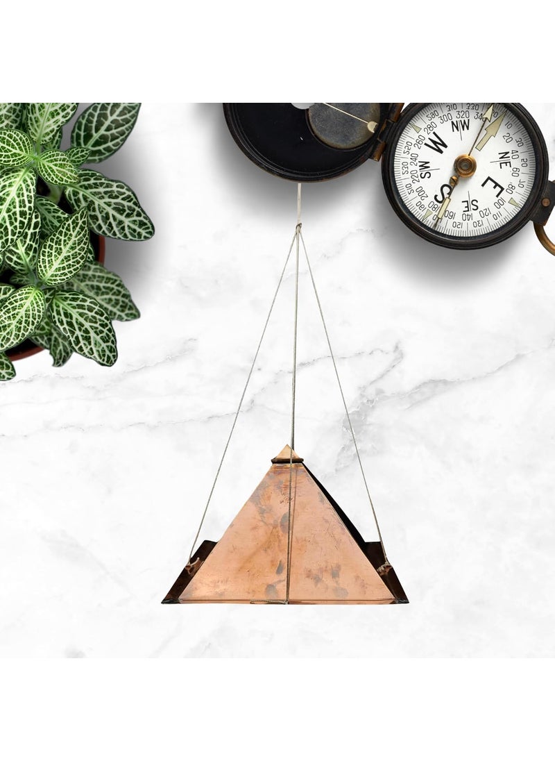 Plus Value Plus Value Pure Copper Meditation Pyramid Wall Hanging for Meditation Yoga Studio Pooja Room Temple Self Healing Enhanced Focus Clarity Positivity Relaxation Peace and Calmness 9inches  - Image 3