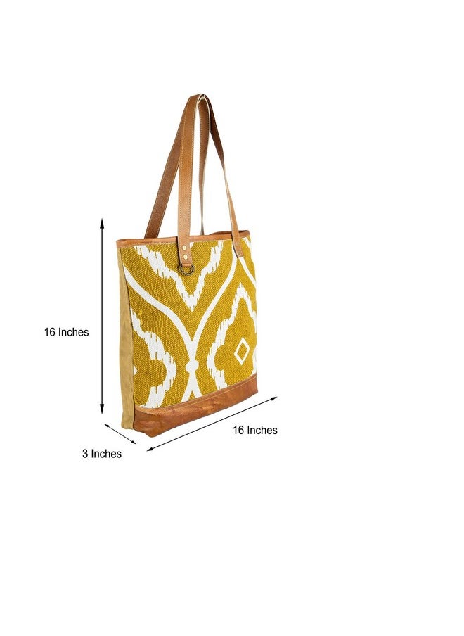 Komal's Passion Leather - Kpl Sel De Mer Upcycled Canvas And Leather Hand Bag Cowhide Tote Bag Shopping Bag Carry On Leather Bag - Image 1