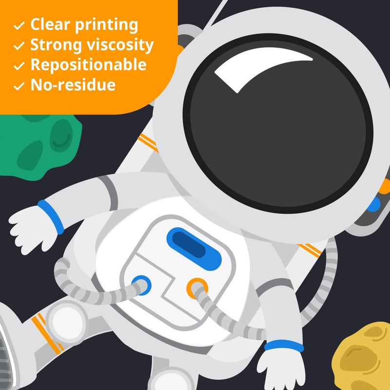 DECOWALL DS9-8058 Outer Space Wall Decals Stickers Kids Bedroom Room décor Nursery Boys Galaxy Stars Astronaut Planets Solar System Dark Removable Decoration Living Spaceship Window Art Mural Peel - Image 4