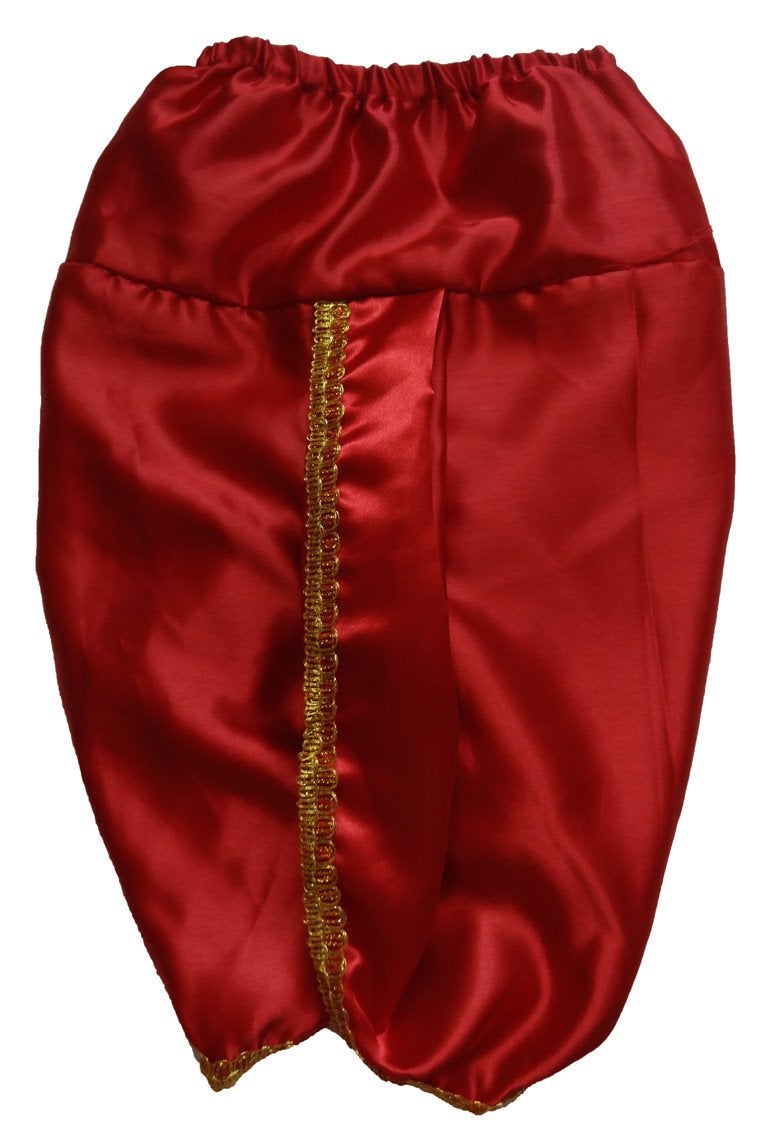 Pakhi Feather Little Krishna Dhoti Dupatta Set - Yellow-Red (9 - 12 Months) - Image 2