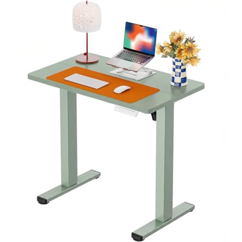 Height Adjustable Electric Standing Desk, 32 x 19 Inches Sit Stand up Desk, Memory Computer Home Office Desk, Green