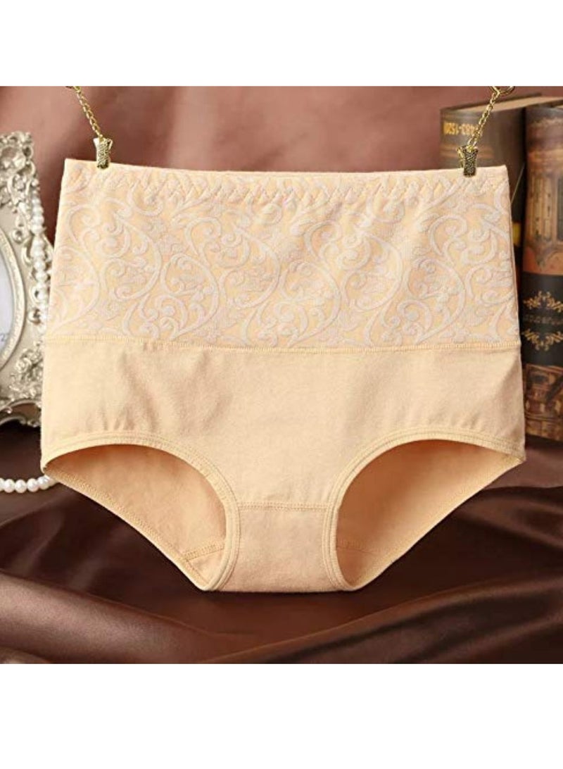Glamroot Women's Cotton High Waist Full Coverage Tummy Control Panty (Pack Of 2), Black/Beige - Image 5
