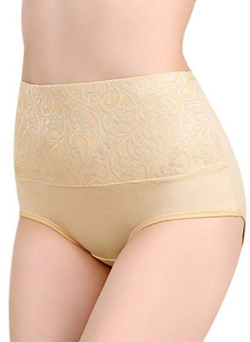 Glamroot Women's Cotton High Waist Full Coverage Tummy Control Panty (Pack Of 2), Black/Beige - Image 4