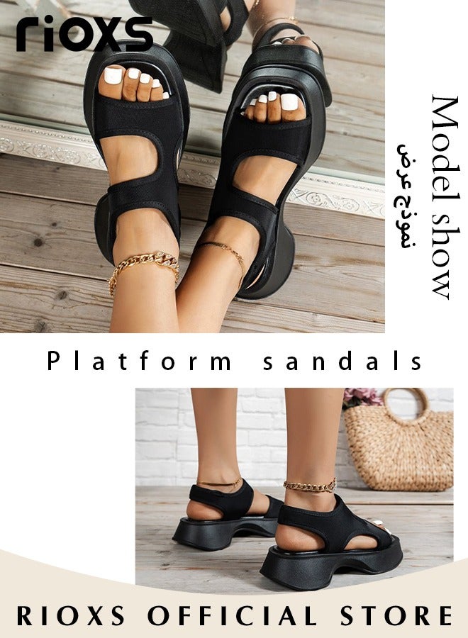 ريوكس صندل نسائي مريح بمقدمة مستديرة أحذية كاجوال صيفية سهلة الارتداء مفتوحة عند الأصابع - Image 5