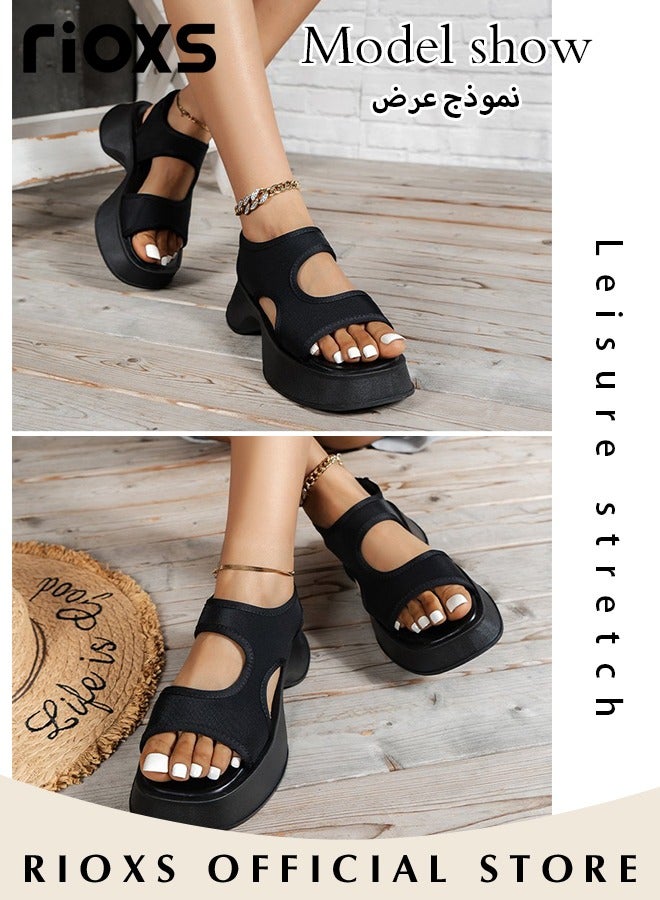 ريوكس صندل نسائي مريح بمقدمة مستديرة أحذية كاجوال صيفية سهلة الارتداء مفتوحة عند الأصابع - Image 4