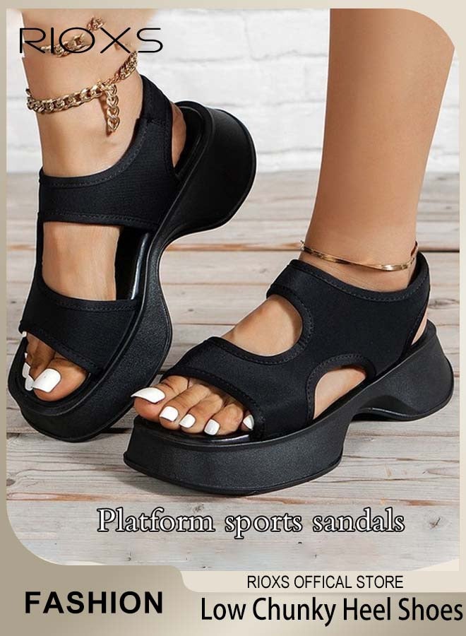 ريوكس صندل نسائي مريح بمقدمة مستديرة أحذية كاجوال صيفية سهلة الارتداء مفتوحة عند الأصابع - Image 1