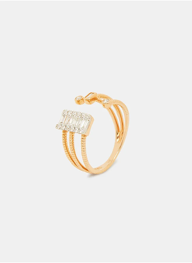 أناكا 18Kt Rose Gold Ring Studded with Natural Diamonds