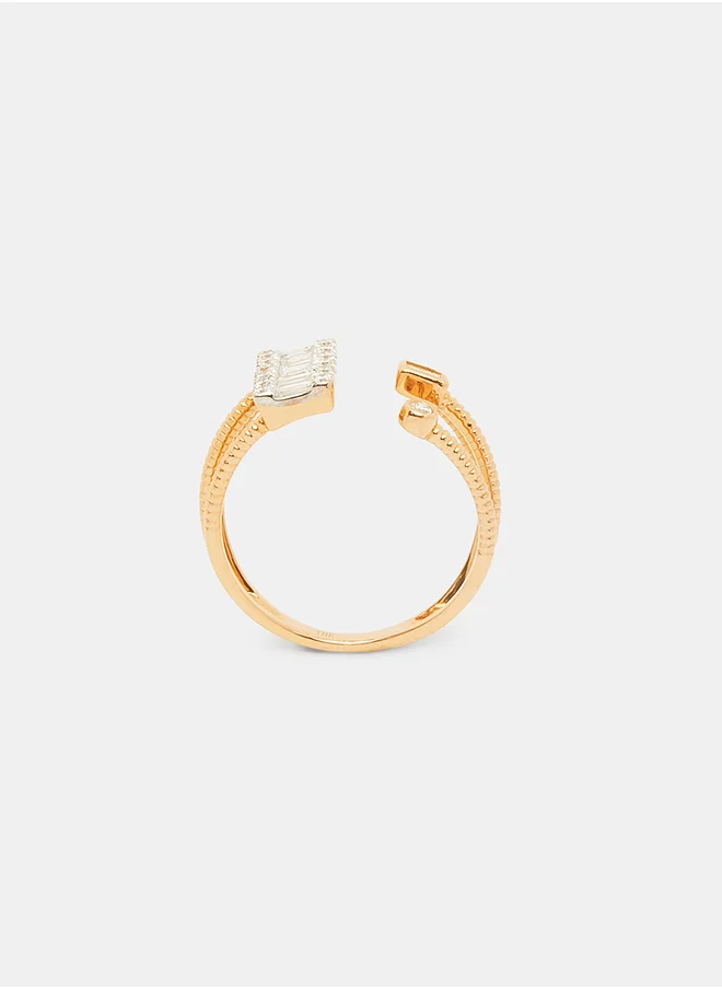 أناكا 18Kt Rose Gold Ring Studded with Natural Diamonds