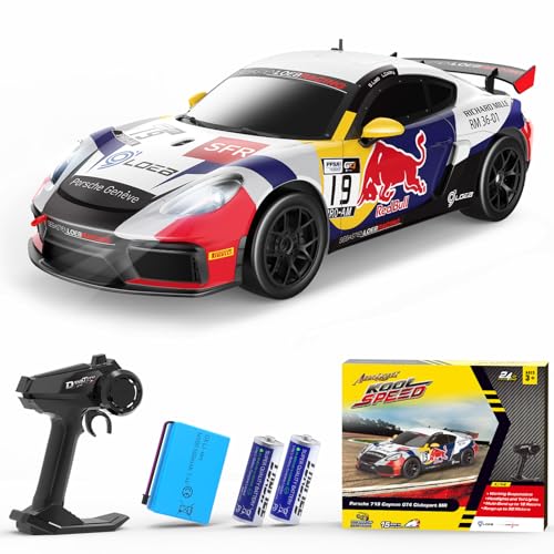 AEROQUEST Porsche Remote Control Car Officially Licensed Porsche 718 Cayman GT4 Toy Car 114 Red Bull Porsche RC Car Birthday Gift for BoysGirlsTeens and Adults - Image 1