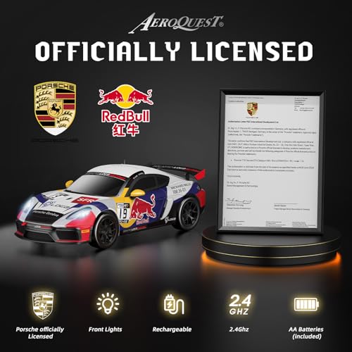 AEROQUEST Porsche Remote Control Car Officially Licensed Porsche 718 Cayman GT4 Toy Car 114 Red Bull Porsche RC Car Birthday Gift for BoysGirlsTeens and Adults - Image 5