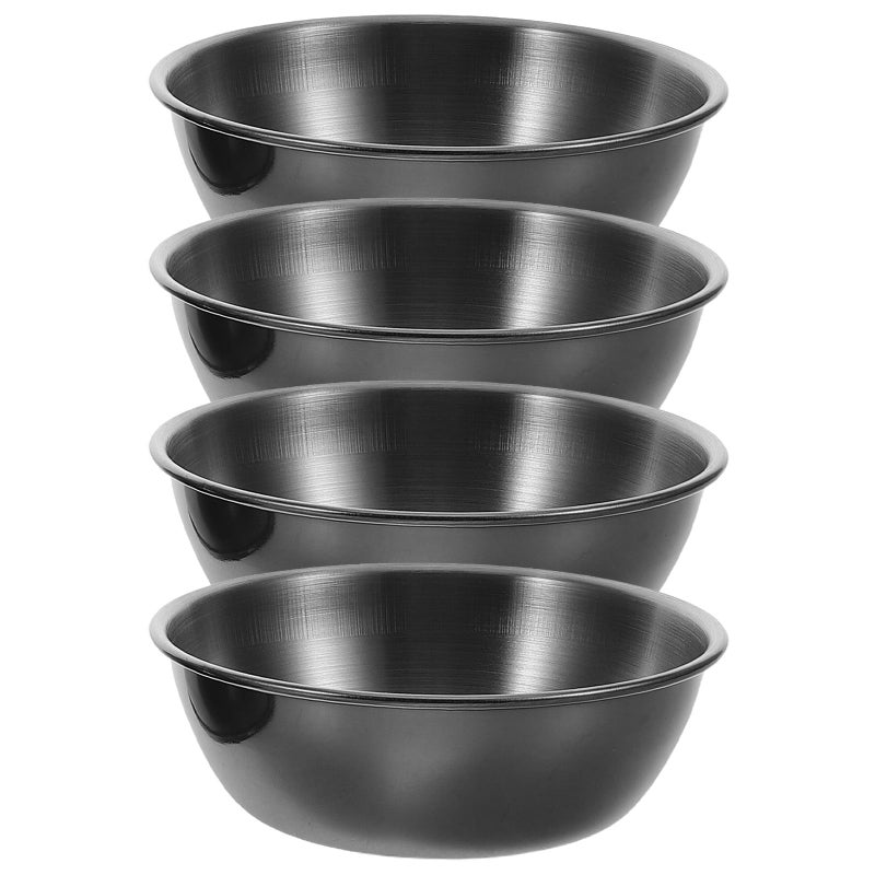 4Pcs Black Stainless Steel Mini Dipping Bowls For Sushi Soy Sauce Snacks And Appetizers - Image 2