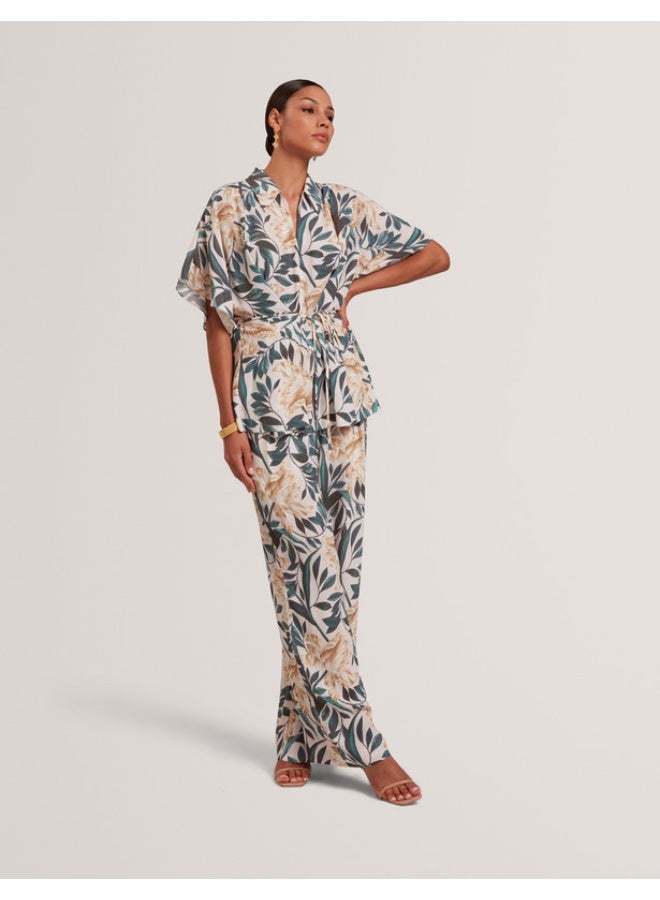 Ted Baker Printed Tie Detail Short Sleeve Shirt - Image 4