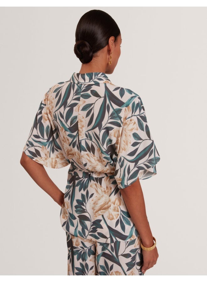 Ted Baker Printed Tie Detail Short Sleeve Shirt - Image 5