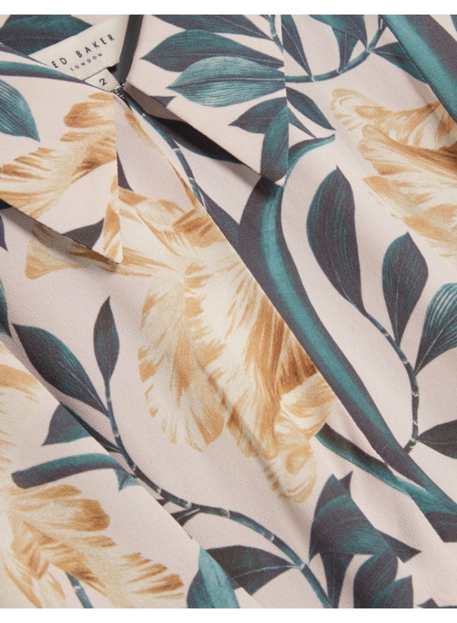 Ted Baker Printed Tie Detail Short Sleeve Shirt - Image 1