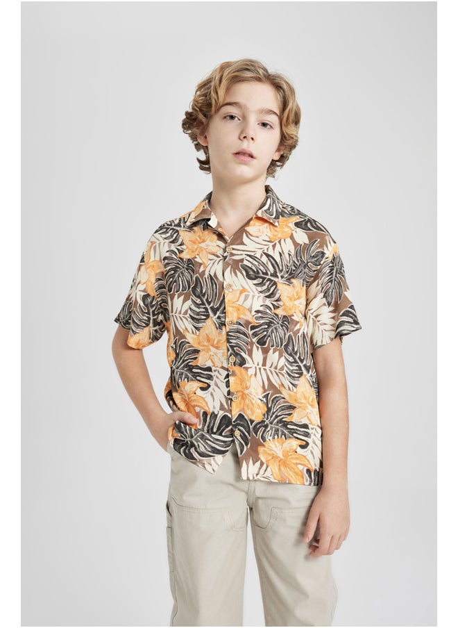 DeFacto - Boy Oversize Fit Resort Neck Woven Short Sleeve Shirt - Image 1