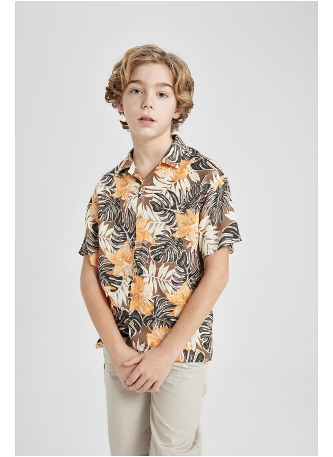 DeFacto - Boy Oversize Fit Resort Neck Woven Short Sleeve Shirt - Image 1
