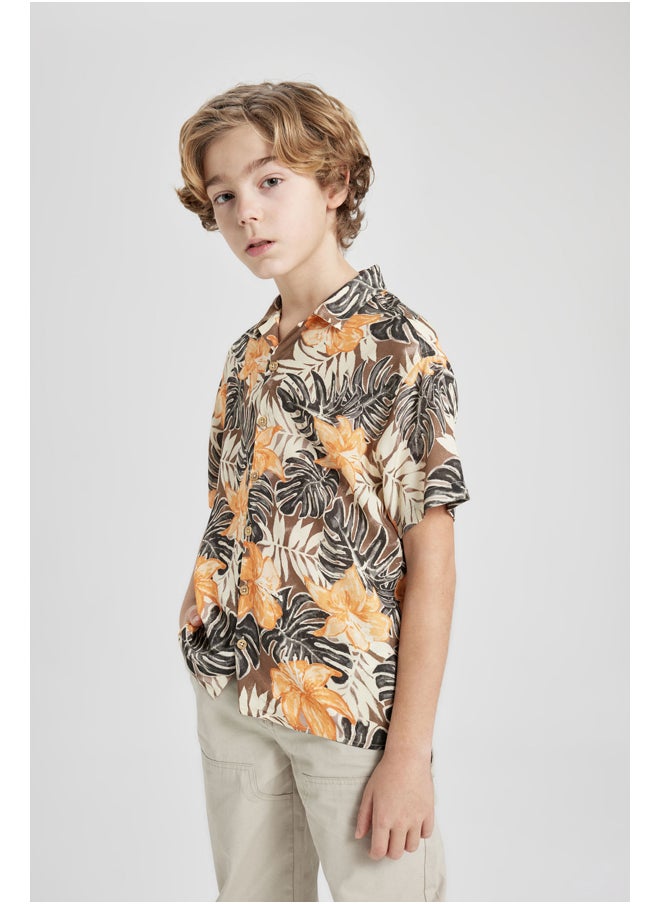DeFacto - Boy Oversize Fit Resort Neck Woven Short Sleeve Shirt - Image 1
