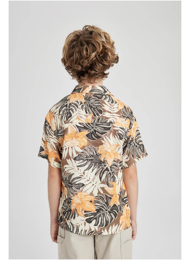 DeFacto - Boy Oversize Fit Resort Neck Woven Short Sleeve Shirt - Image 1