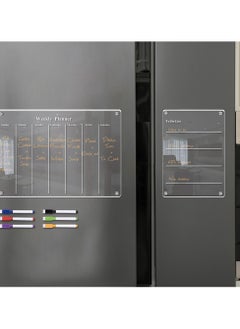 Generic Acrylic Magnetic Monthly Calendar Whiteboard for Refrigerator - Clear Dry Erase Memo Planning Board with Markers - Ideal Kitchen Organizer Notepad for Home and Office  - Image 4