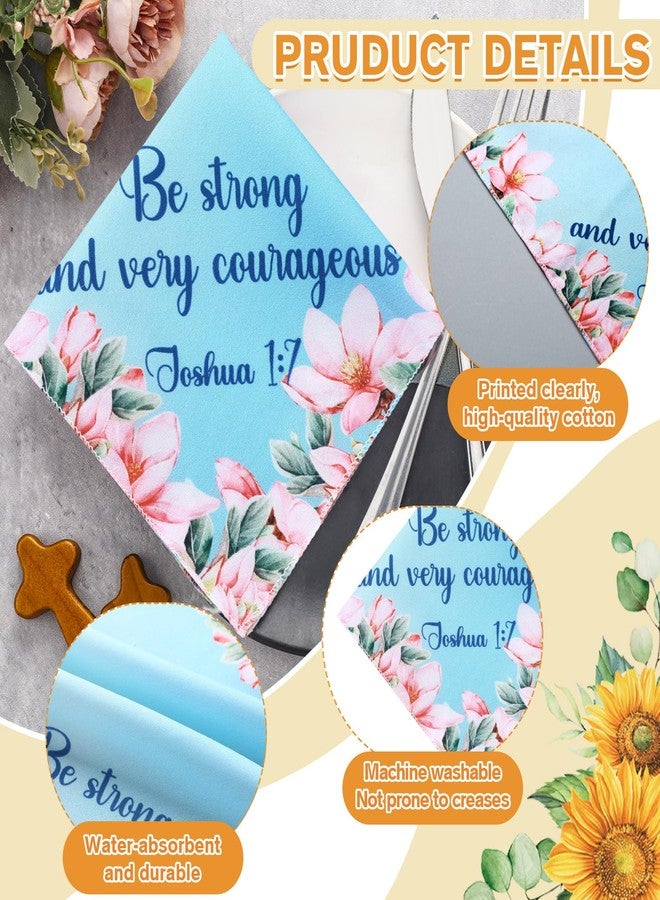 FuWeave 48 Pcs Christmas Christian Handkerchiefs Inspirational Quote Gifts for Women Bible Verse Church Handkerchiefs Bulk Floral Cotton Ladies Hankies Religious Xmas Gifts for Mom Birthday Party - Image 4