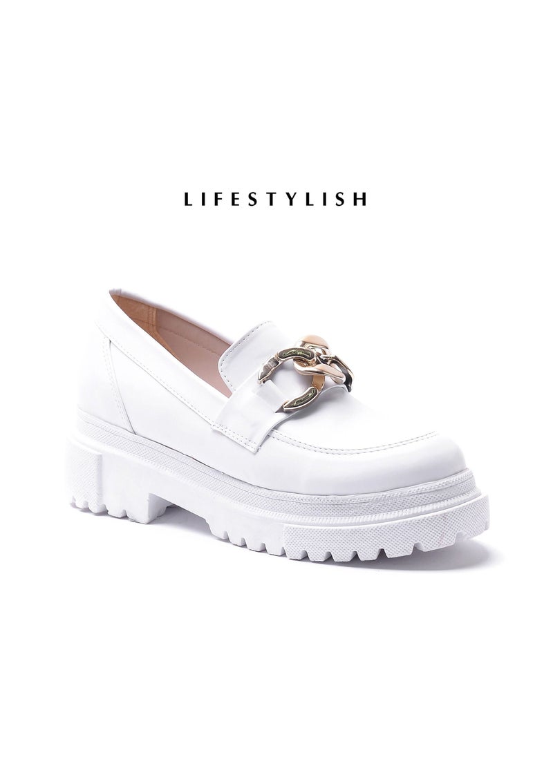 LIFESTYLISH - Lifestylesh D-6 Ankle boot stylish mid heel white sole for woman - White - Image 1