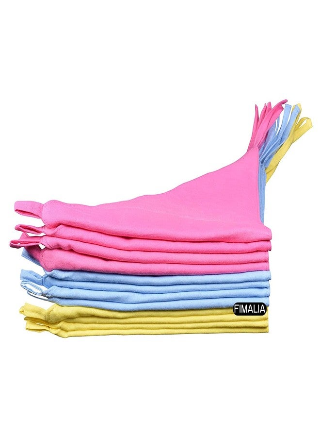 FIMALIA Newborn Baby Washable Reusable Soft and Pure Cotton Cloth Nappies/Cloth Diaper/Langot (0 to 6 Months)(Pack of 6,Triangle Multicolor) - Image 1