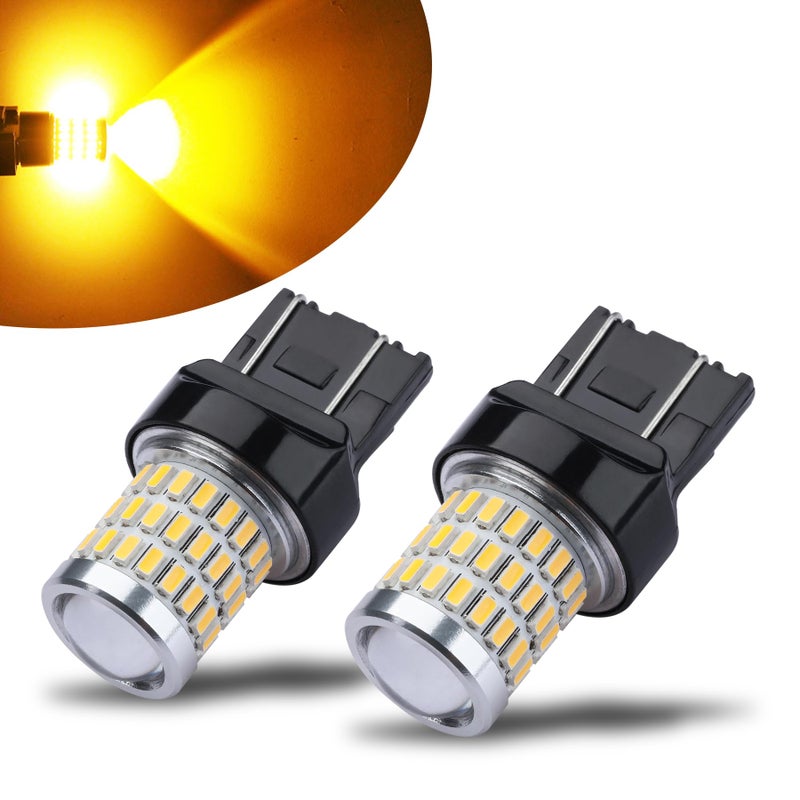 مصباح LED iBrightstar 7443 أمبر مصابيح إشارة الانعطاف 7440 فائقة السطوع لمصابيح الوميض ومصابيح إشارة الانعطاف عبوة 2