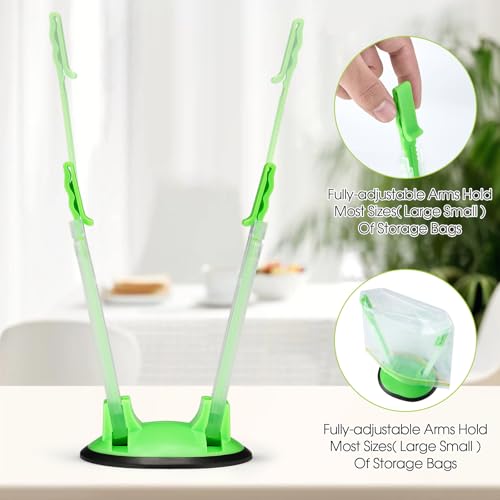 Sinnsally Baggy Rack Holder for Food Meal Prep,Plastic Freezer Bag Holder Stand for Filling, Adjustable Food Storage Bag Holders,Gallon Bag Holder (Pack of 4) - Image 3