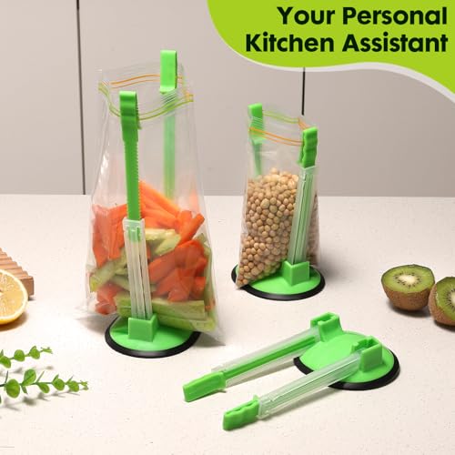Sinnsally Baggy Rack Holder for Food Meal Prep,Plastic Freezer Bag Holder Stand for Filling, Adjustable Food Storage Bag Holders,Gallon Bag Holder (Pack of 4) - Image 5