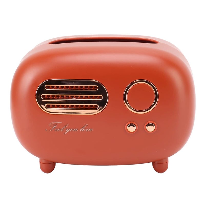 ENNCOZY Tissue Cover Box, Refined Retro Vintage Radio, Vintage Radio Shape Smooth Extraction Tissue Paper Box for Bathroom, Living Room, Bedroom - Image 1