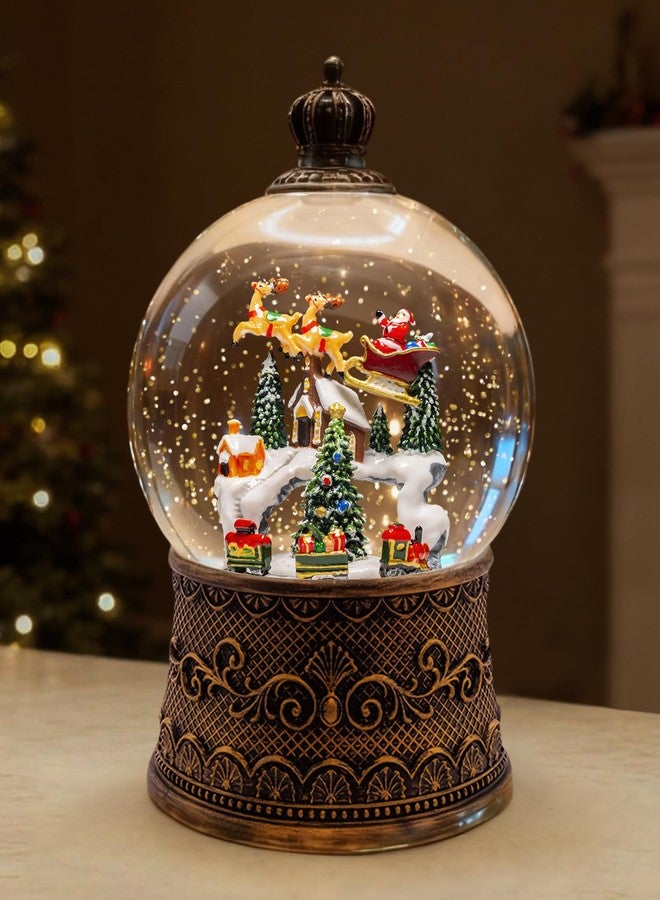 sinofayar Christmas Snow Globes Light up Snowglobes Christmas Lantern with 8 Songs, 6.99" Christmas Snow Globes for Kids Adults, 6H Timer & Dual Power, Christmas Decorations Indoor, Gifts for Women Men - Image 1