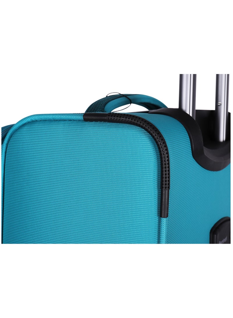 إيمينينت حقيبة سفر ناعمة للجنسين متوسطة بعجلات دوارة مزدوجة من البوليستر خفيفة الوزن قابلة للتوسيع مع قفل  ثلاثي الأرقام أخضر - Image 4