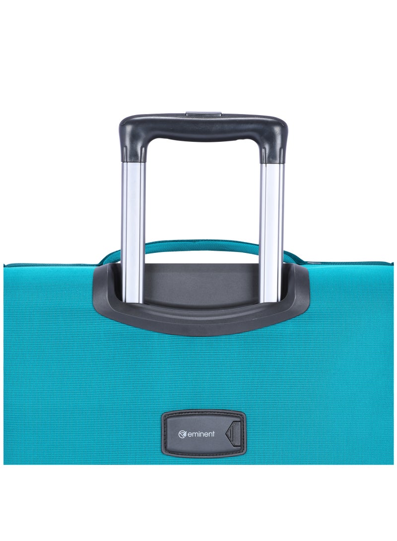 إيمينينت حقيبة سفر ناعمة للجنسين متوسطة بعجلات دوارة مزدوجة من البوليستر خفيفة الوزن قابلة للتوسيع مع قفل  ثلاثي الأرقام أخضر - Image 3