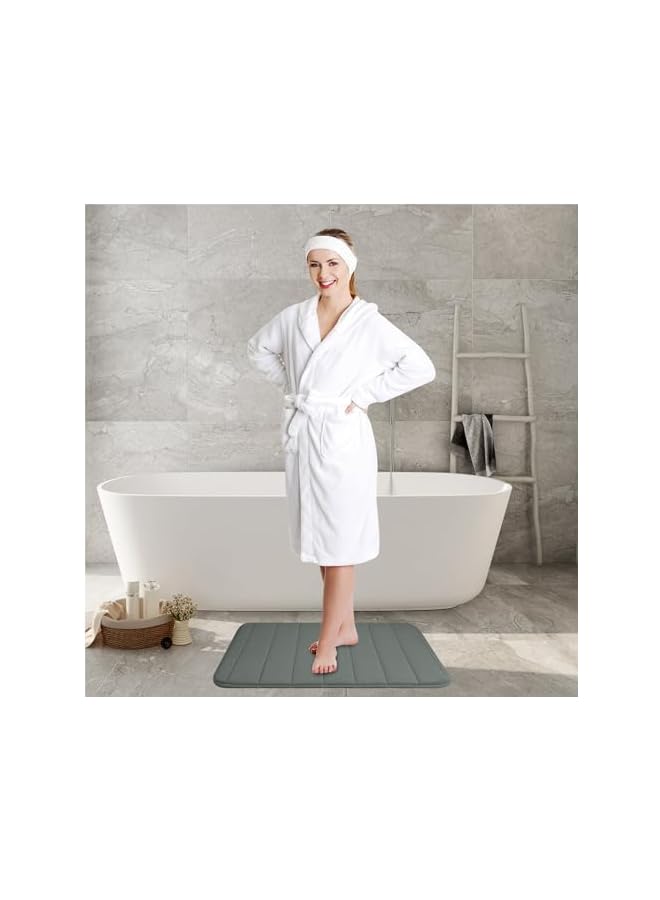 The Bros 2Pcs Bathroom Mat Set Absorbent Non Slip Washable, Non-Skid Bath Mat For Bathroom Floor Memory Foam with PVC Back (40×60CM And 40×120CM) - Image 3