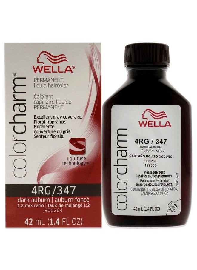 WELLA Color Charm - صبغة الشعر السائلة الدائمة من ويلا كولور تشارم لتغطية الشعر الرمادي 4Rg بني غامق - Image 1