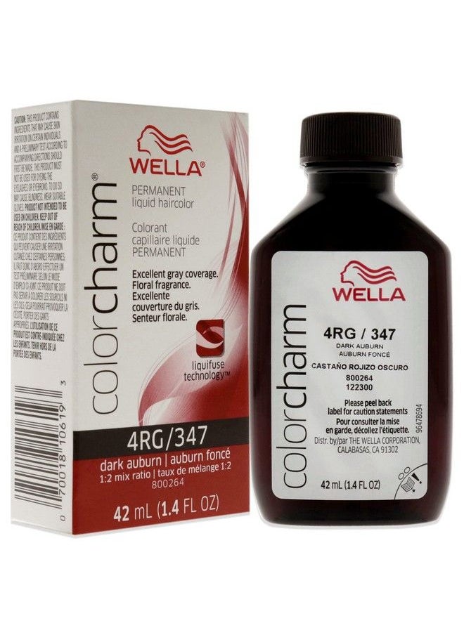 WELLA Color Charm - صبغة الشعر السائلة الدائمة من ويلا كولور تشارم لتغطية الشعر الرمادي 4Rg بني غامق - Image 1