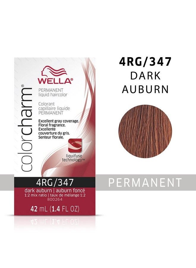 WELLA Color Charm - صبغة الشعر السائلة الدائمة من ويلا كولور تشارم لتغطية الشعر الرمادي 4Rg بني غامق - Image 1
