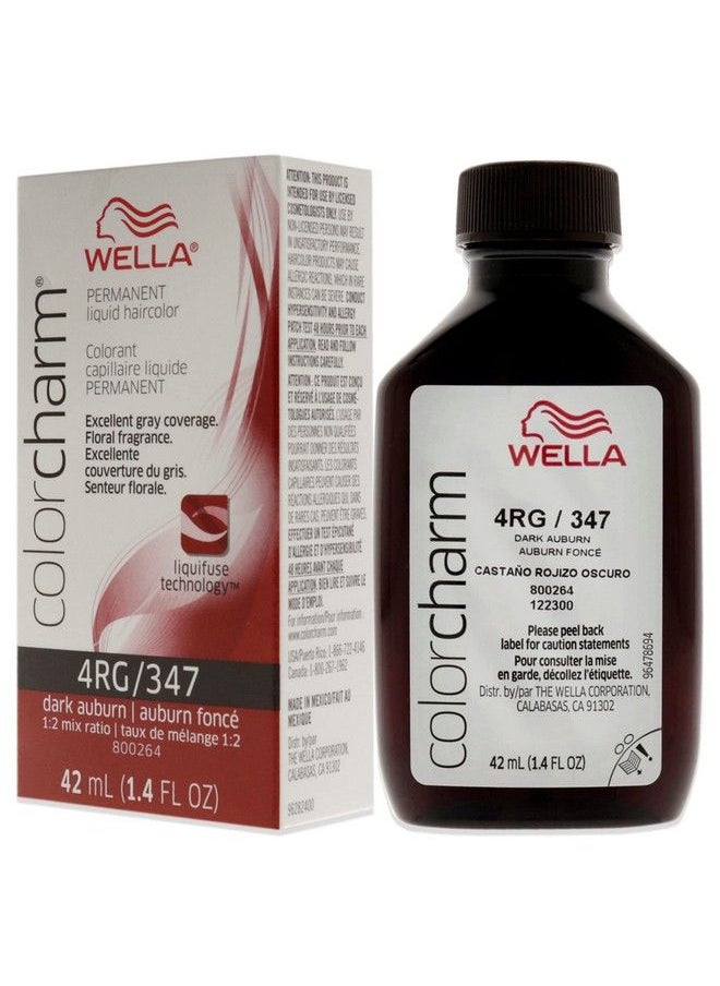 WELLA Color Charm - صبغة الشعر السائلة الدائمة من ويلا كولور تشارم لتغطية الشعر الرمادي 4Rg بني غامق - Image 1