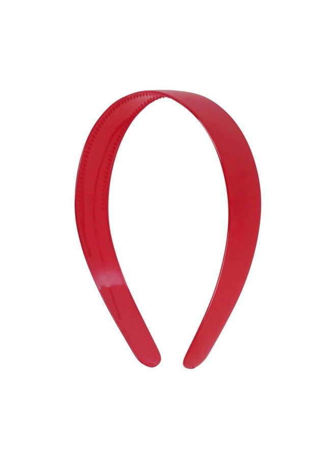 LIVECOOL Red 1 Inch Plastic Hard Headband with Teeth Head band Women Girls 2 Pieces Hoops for Women Girls DIY Hair Accessories - Image 1