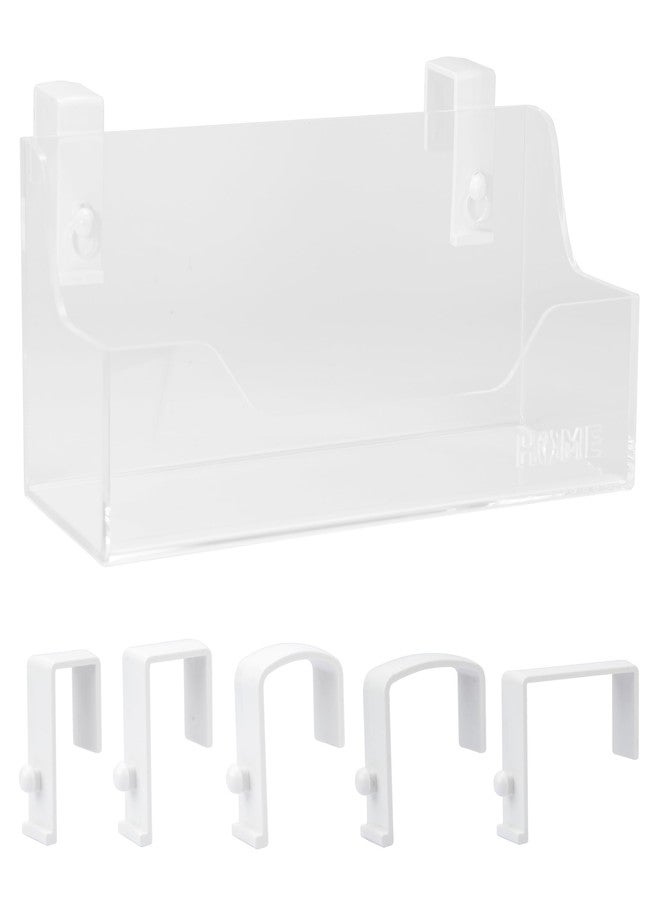 MATIMASU Bedside Caddy Hanging Storage Basket Little Size Plastic Beside Shelf Hang-on Storage Organizer for Collage Dorm Bunk Bed,Changing Table - Bedroom Essentials for Phone,Mini Speaker,Tissues (Clear) - Image 1