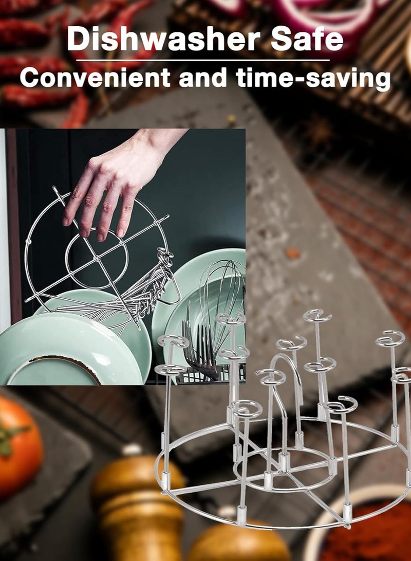 Skewer Stand, 304 Stainless Steel Fryer Skewer Stand With Polished Edges, Dishwasher Safe Vertical Skewer Air Fryer Accessories for Kabobs, Chicken, Meat, Seafood - Image 3