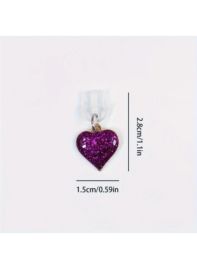 Purple Glittering Starry Sky Phone Charm Dust Plug For Type C - Image 3
