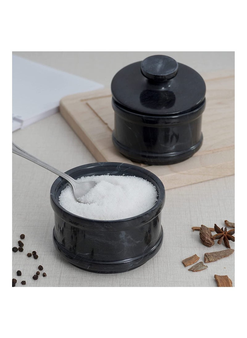 RADICALn Radicaln Handmade Black Marble Double Salt Cellar Kitchen Accessories  - Image 5