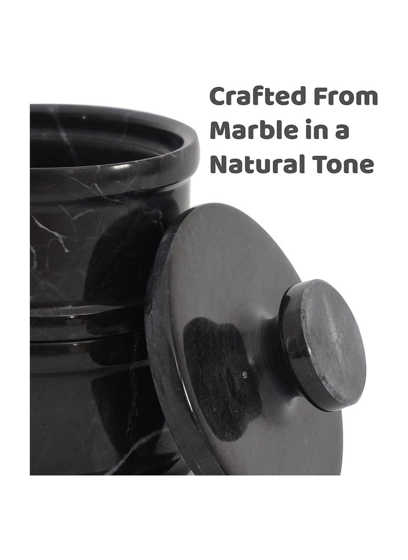 RADICALn Radicaln Handmade Black Marble Double Salt Cellar Kitchen Accessories  - Image 4