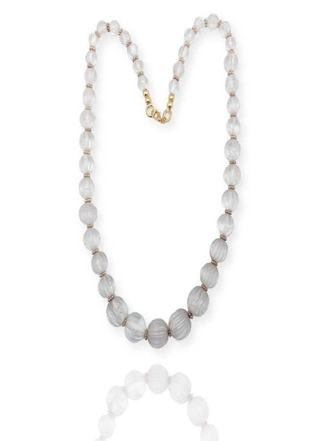 دي سي أيه قلادة خرز زجاجي سميكة بتصميم بوهيمي للنساء والفتيات بلون الكريستال (4502) - Image 1