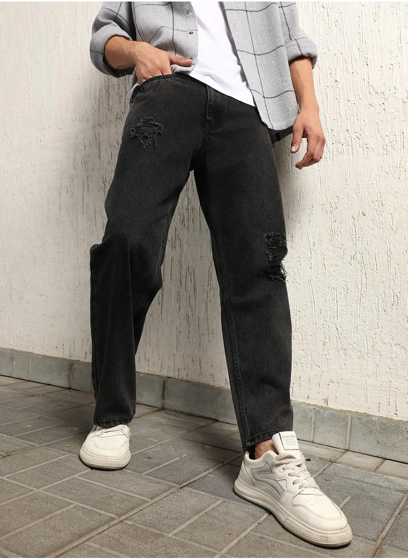 هوبرهولمي Loose Fit Grey Jeans for Men with Relaxed Design