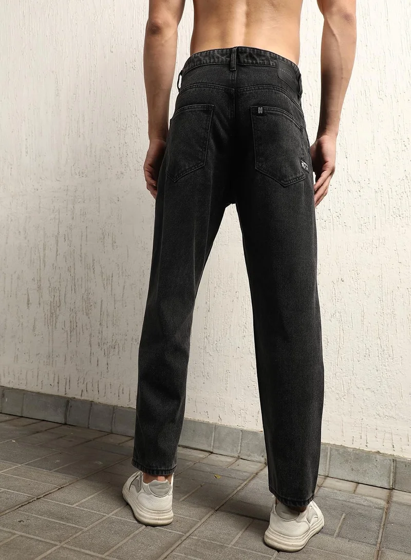 Hubberholme Loose Fit Grey Jeans for Men with Relaxed Design