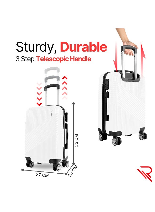 Reflection ABS Cabin Luggage Airline Approved, Lightweight 20 Inch Luggage- 360° Silent Wheels, ABS Hard Suitcase Trolley, Spinner Wheels, Travel Luggage  (20-Inch , White) - Image 5
